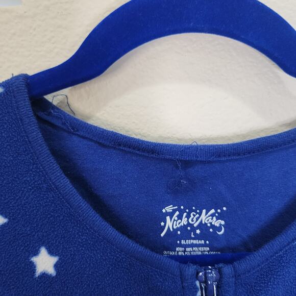 Nick & Nora Women's Size Large Starry Night One Piece Footed Pajamas Blue - Picture 4 of 5
